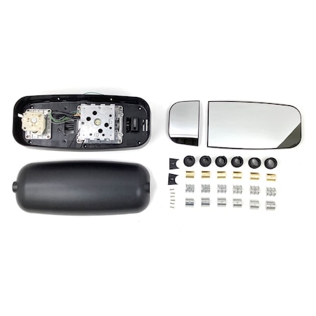 Retrac Head, Mirror, Aerodynamic Motorized Dual Vision Glass, 8 In. X 19 In., Black Plastic 613420